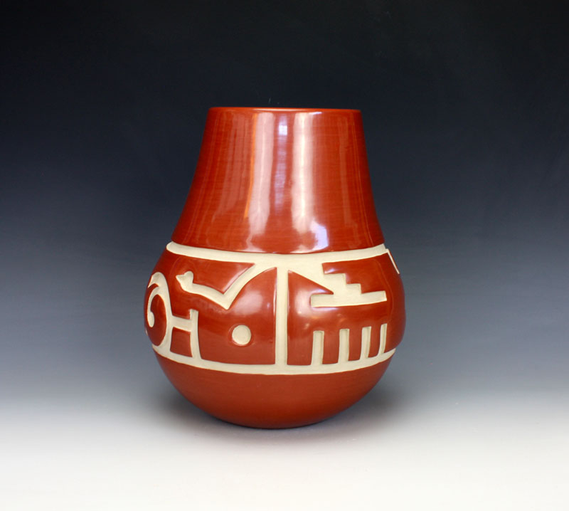 Santa Clara Pueblo Indian Pottery Carved Jar