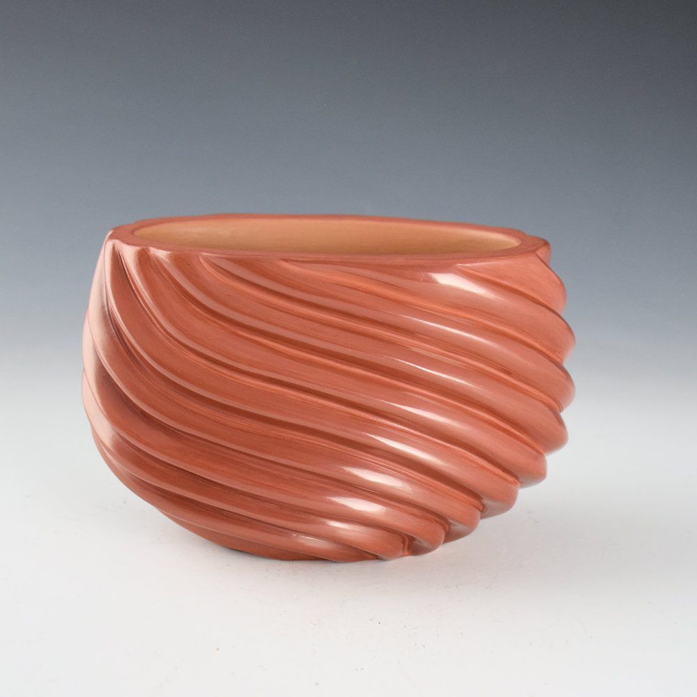 Red Oval Swirl Bowl