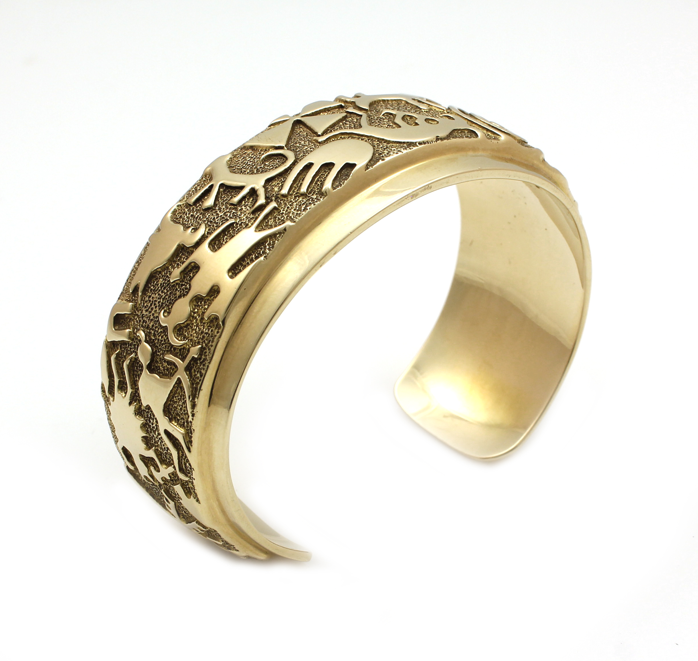 18k Gold Rock Art Bracelet