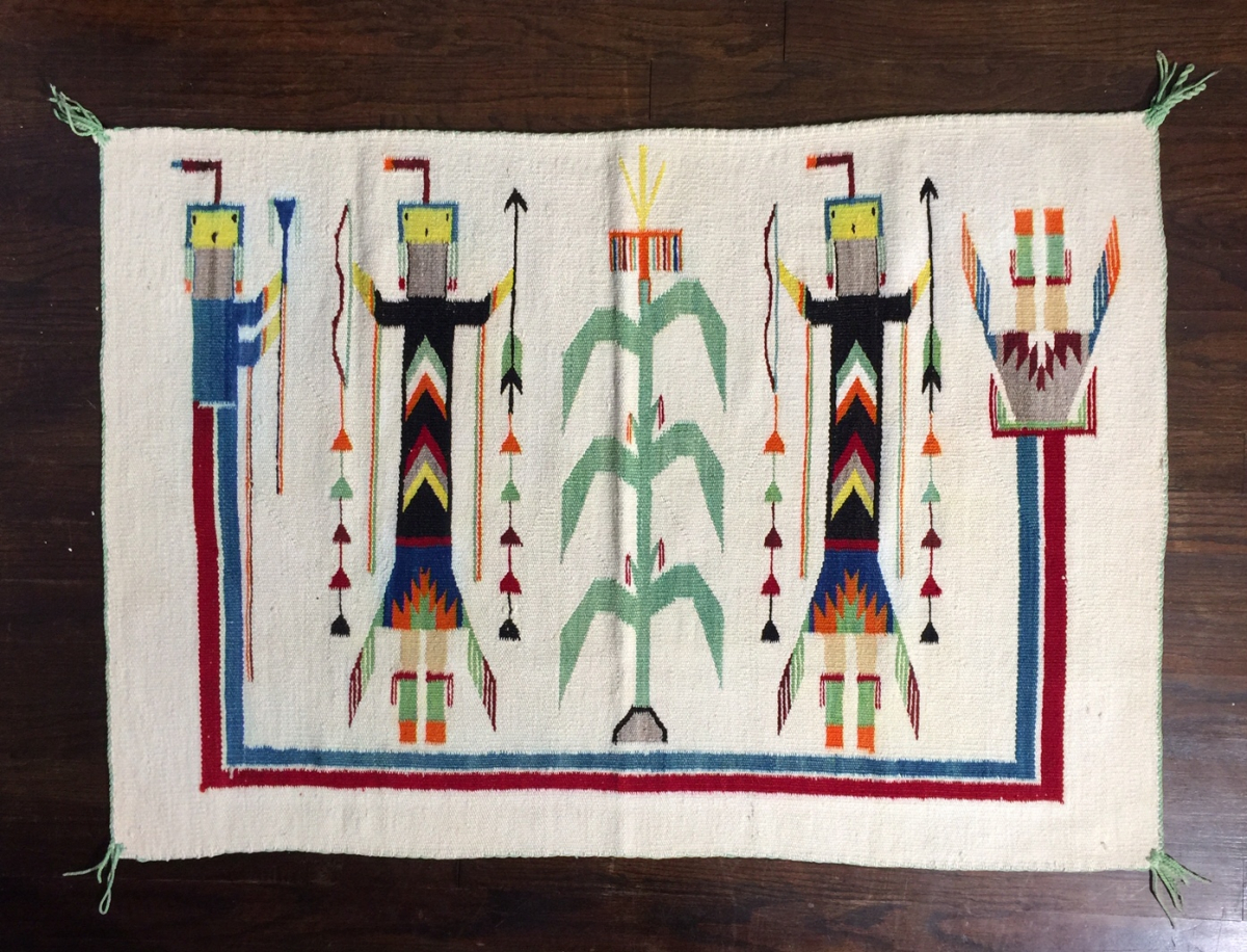 Navajo Yei Weaving utilizing Dupont Dye's