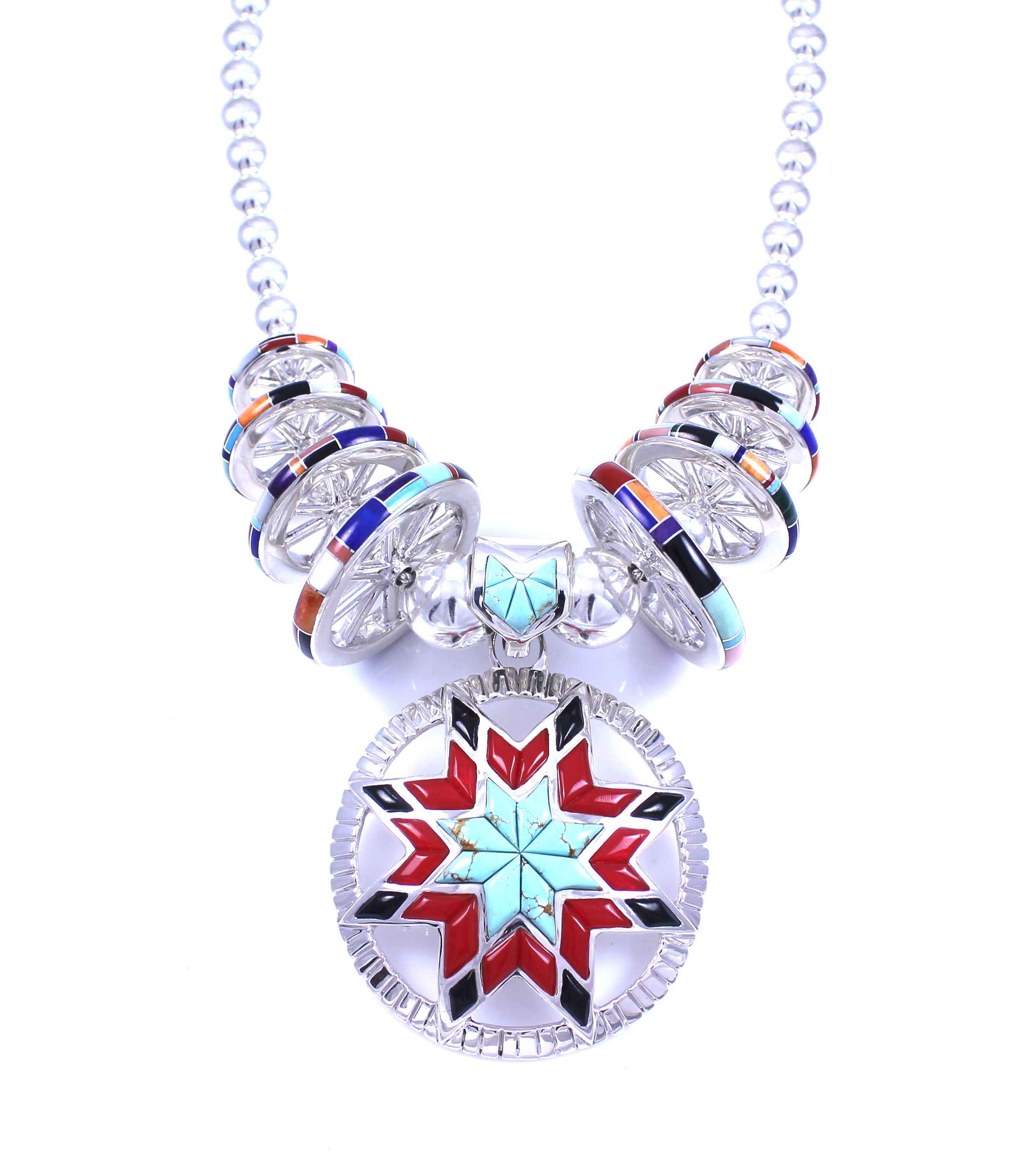 Lakota Sioux Star Wheels Necklace