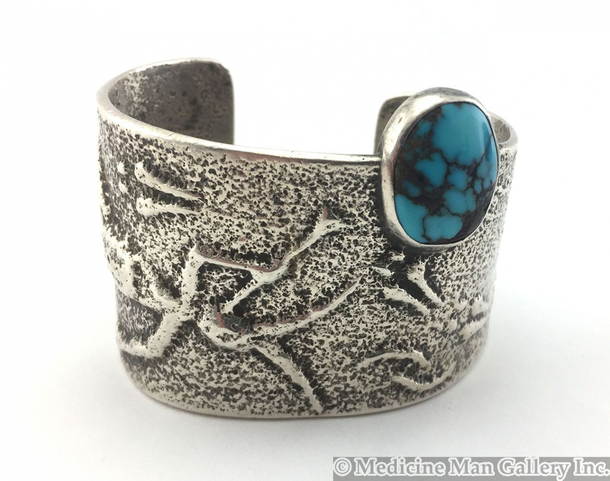 Hopi Turquoise and Silver Bracelet, c. 1960s, Size 6.5