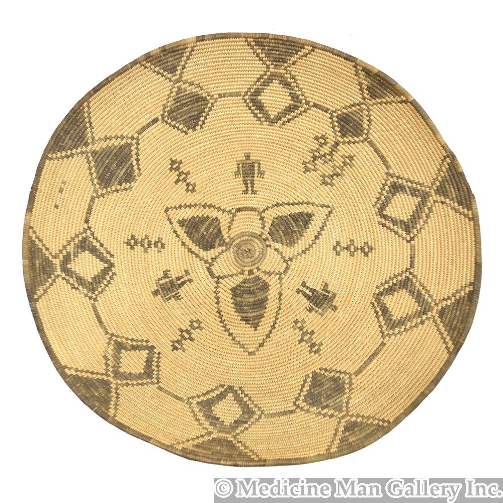 Friendship Basket with Geometric Design c. 1900s, 3.25" x 16.5"