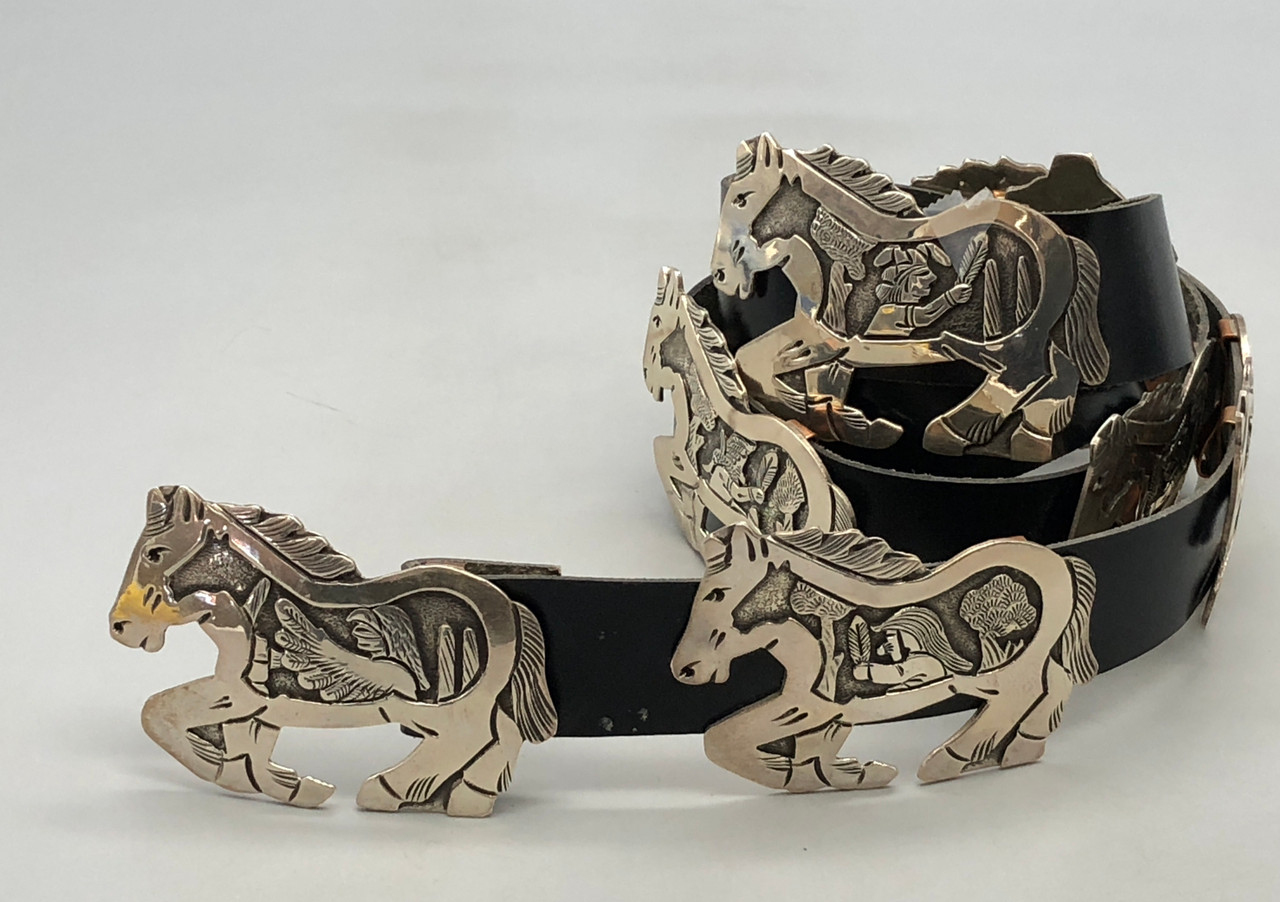 Horse Theme Storyteller Concho Belt - Becenti - $2,500