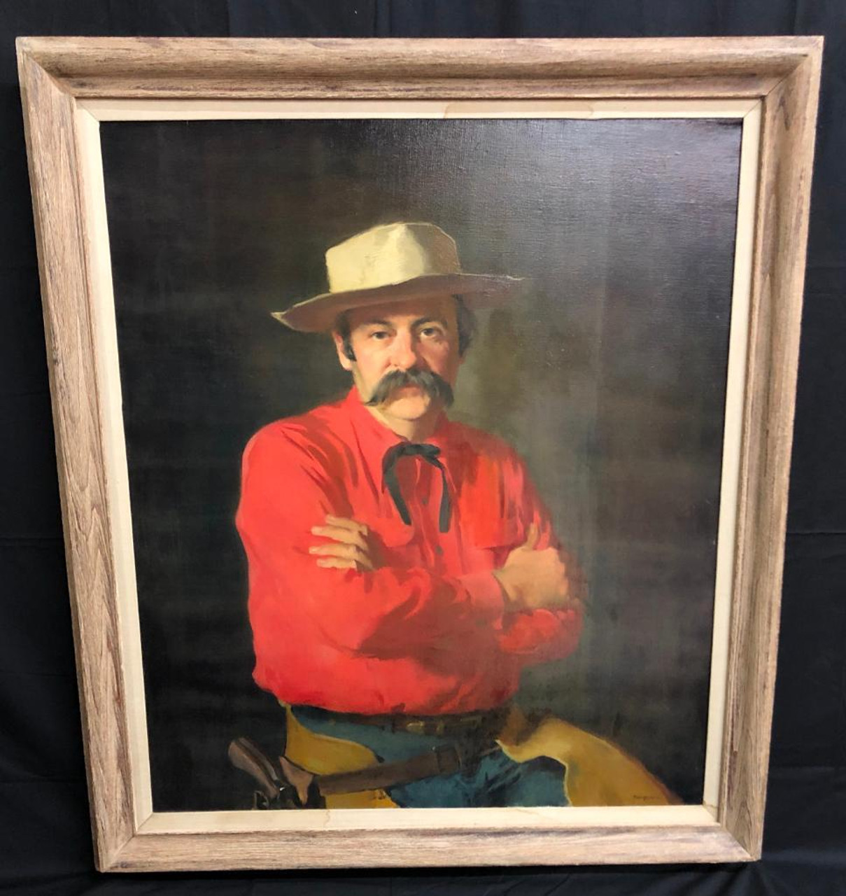 Francis Beaugureau - Portrait, Man, Arms Crossed with Hat - $7,000