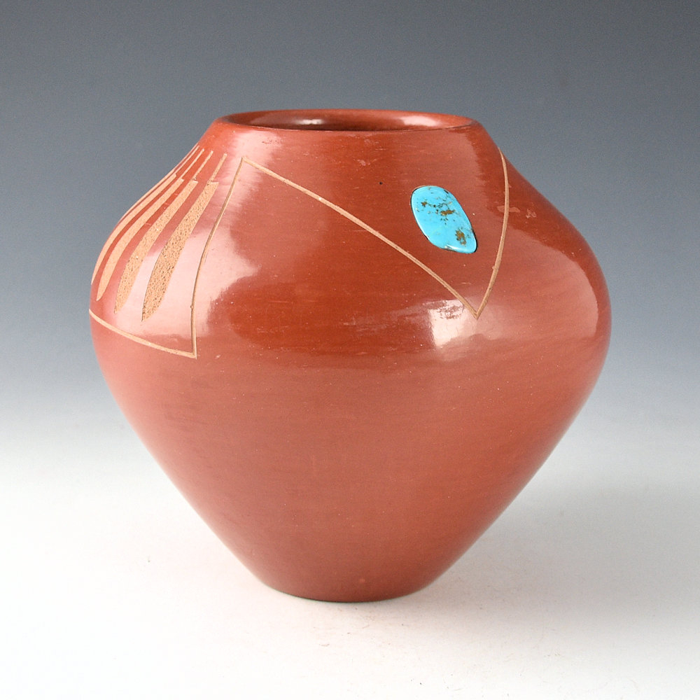 Red Jar with Feathers & Turquoise (1969-70)