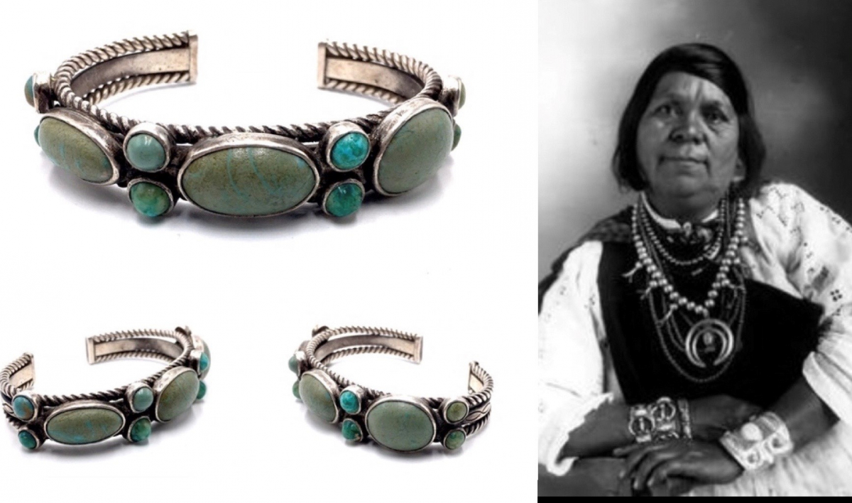 circa 1930's Navajo cuff from the collection of Isleta Potter Marie Chiwiwi