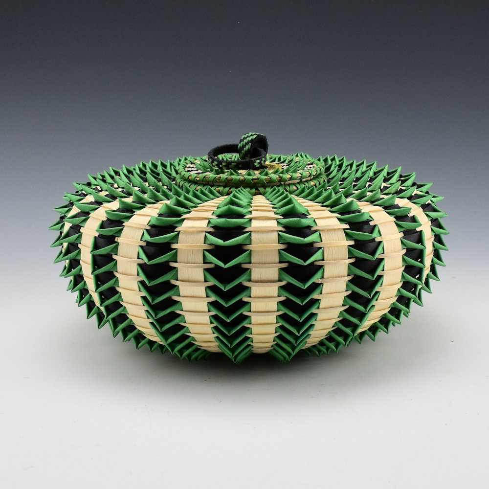 Green and Black Urchin basket