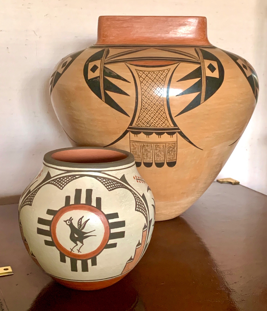 Kiva Wing Vase and Zia Sunbird Jar
