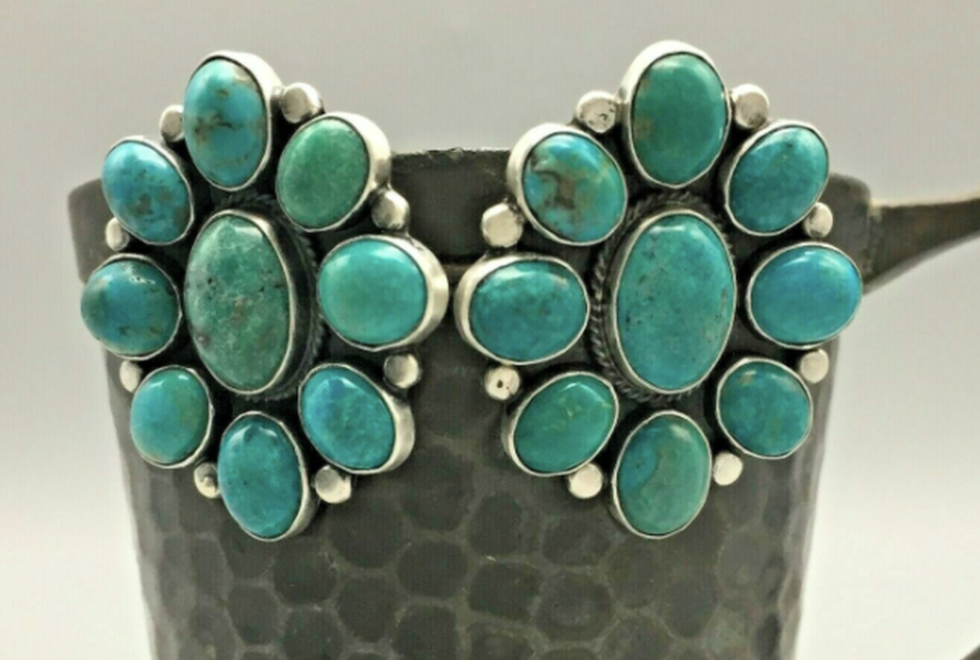 NEW! Elle Curley Jackson Turquoise Cluster Style Earrings
