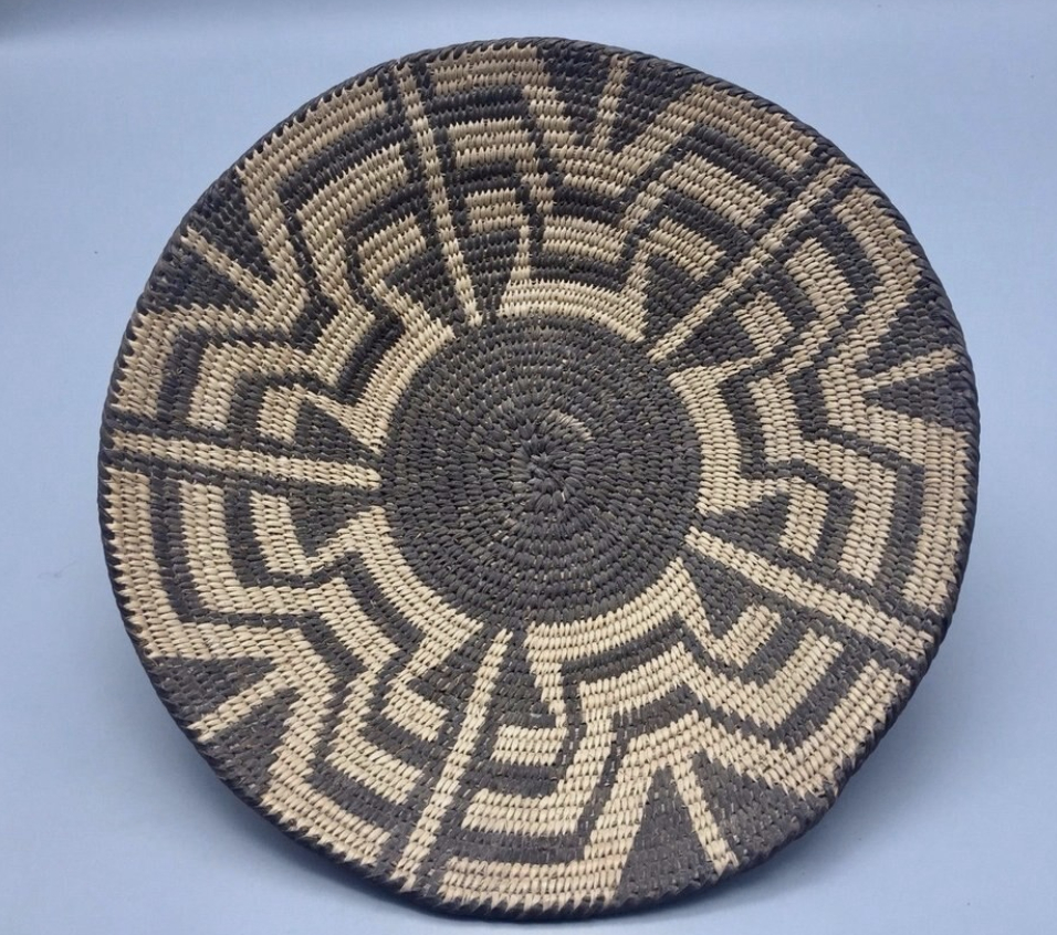 Vintage Native American, Pima, O’Odham Basket With Unique Butterfly Pattern