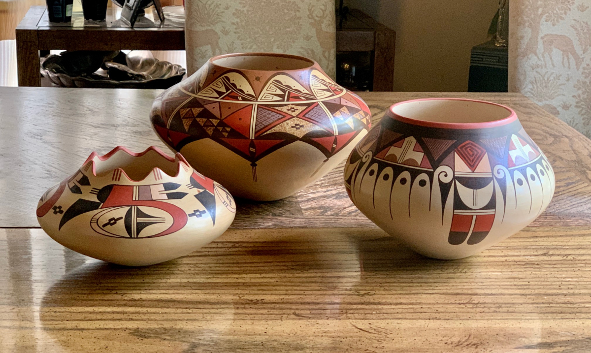 Trio of Hopi Pottery by Stetson Setalla