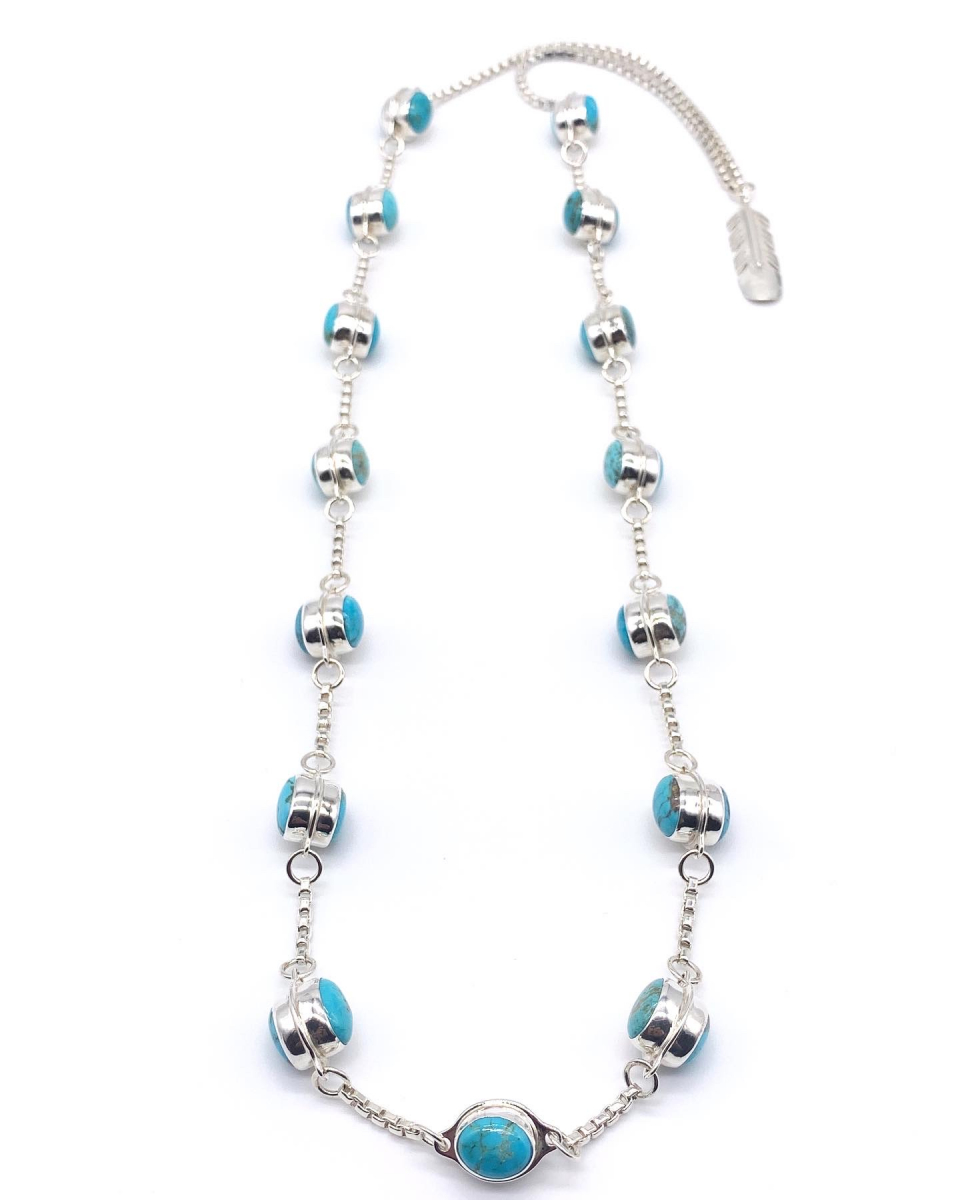 30” Double-Sided Turquoise Jellybean Necklace