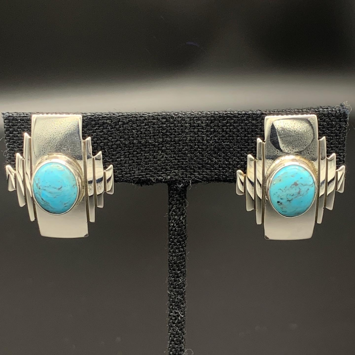 Turquoise Navajo Rug Design Earrings.