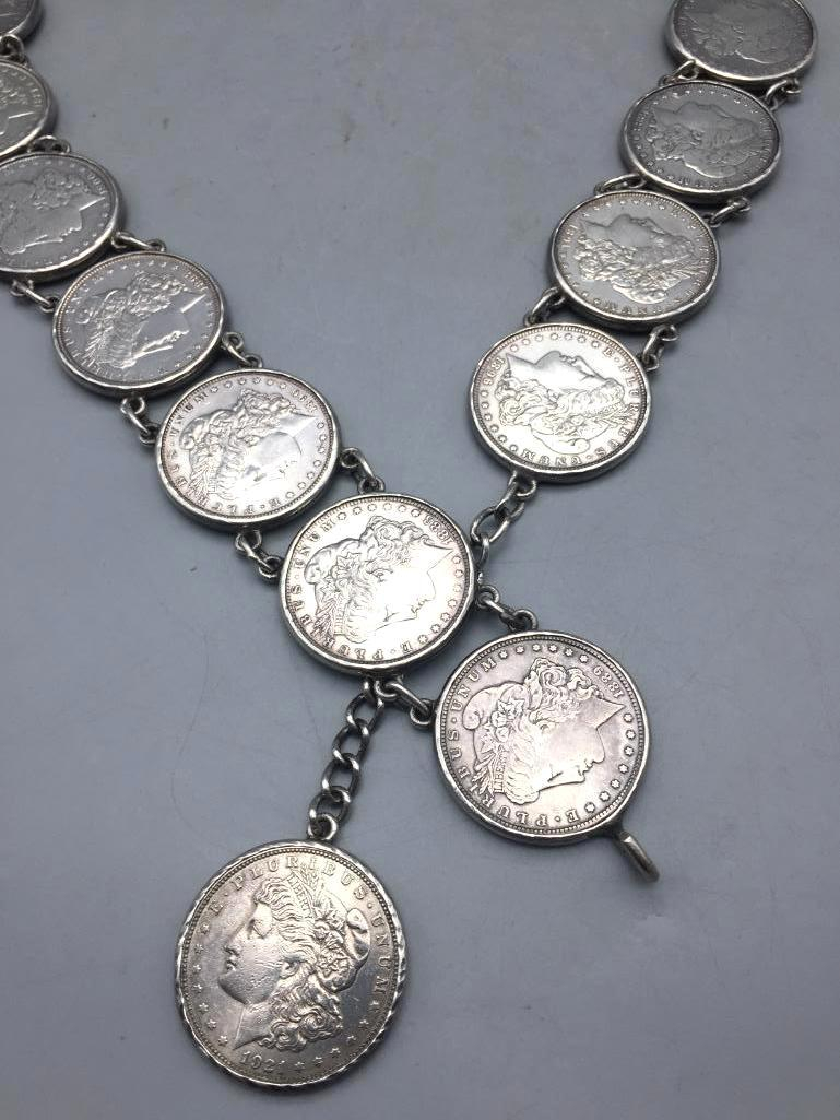 Unique Silver Dollar Concho Belt - Lot 35 in the November 14th Auction | Western Trading Post