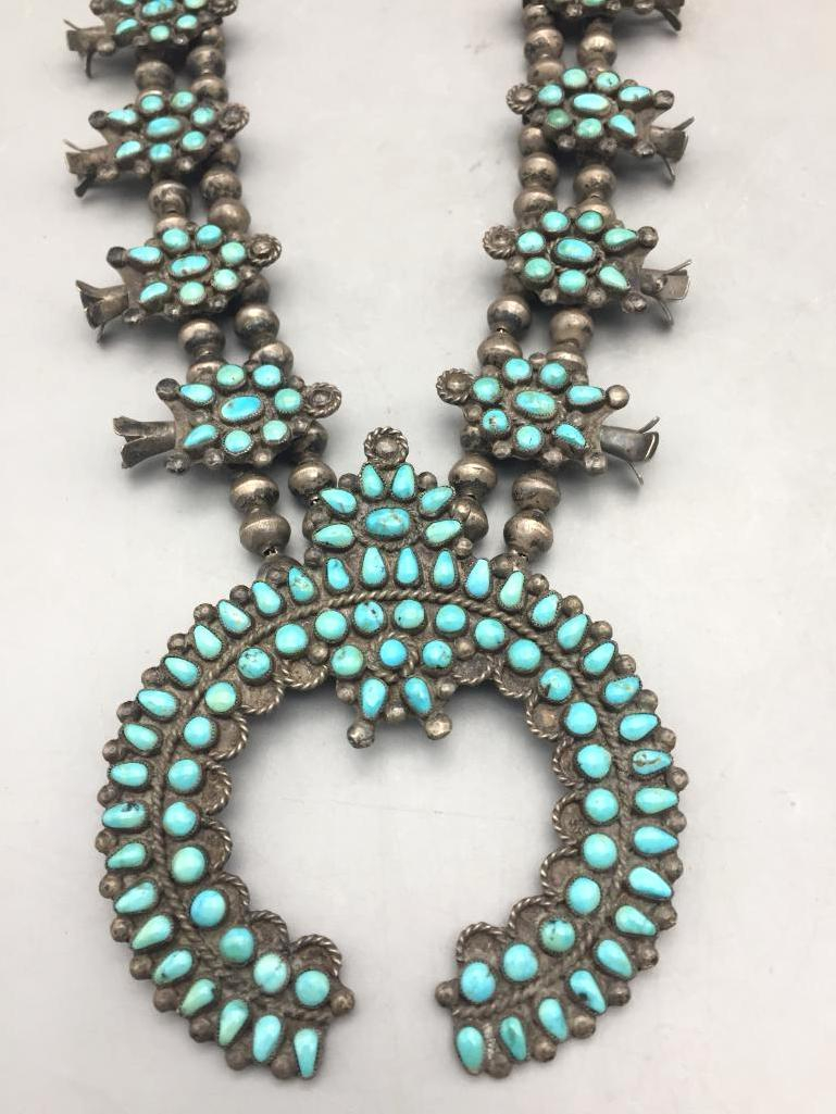 Vintage Cluster Squash Blossom Necklace - Lot 230 in the November 14th Auction | Western Trading Post