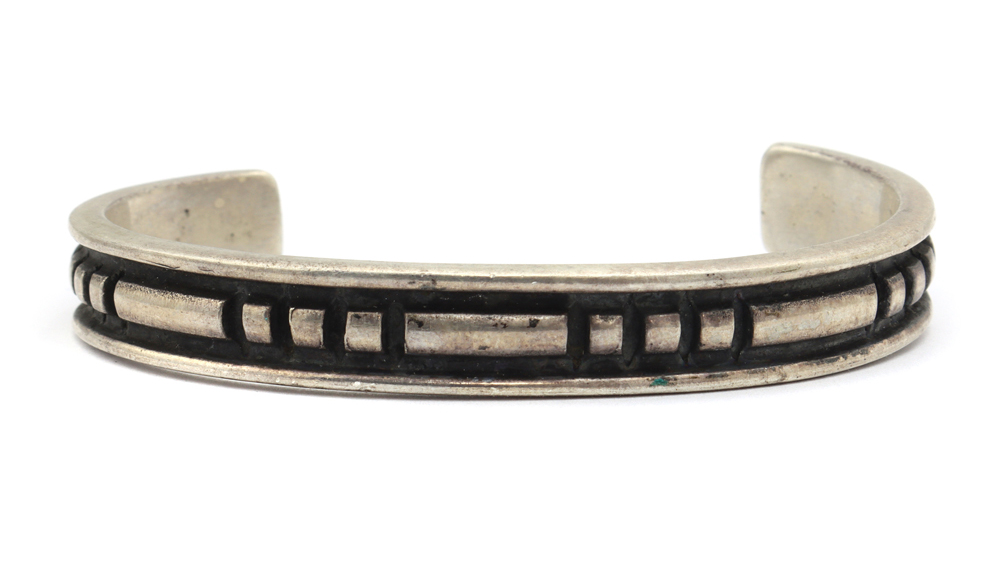 Navajo Sterling Silver Bracelet c. 1960s, size 7