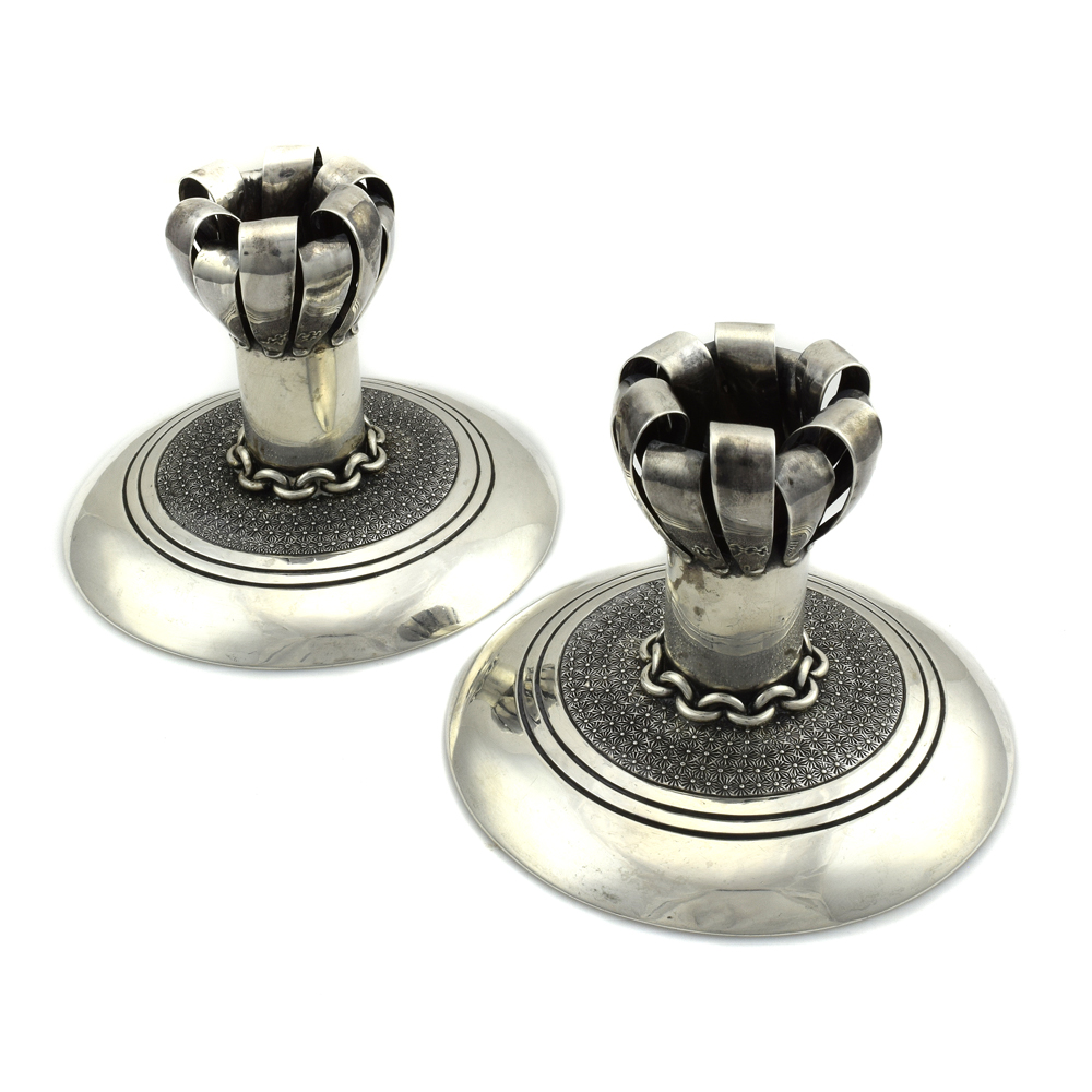 Navajo Silver Candle Holders