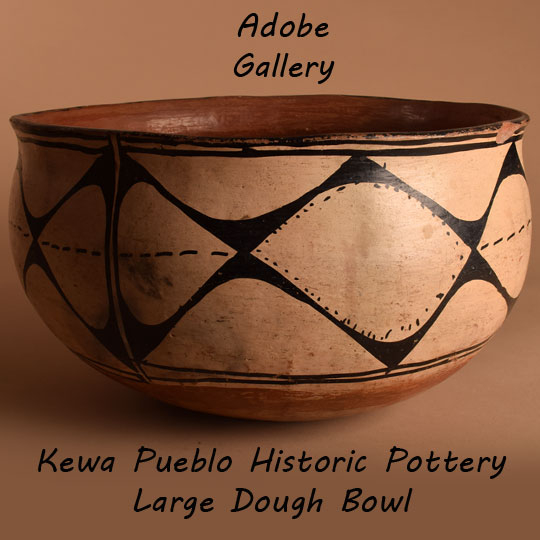 Item # C4119A Kewa Pueblo Historic Pottery Large Utilitarian Dough Bowl