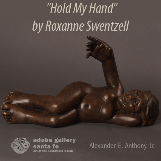 Item #C4295 Santa Clara Pueblo Bronze Sculpture "Hold My Hand"