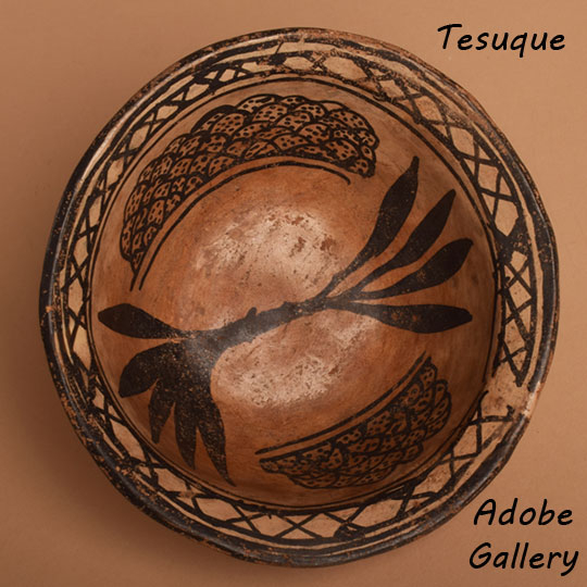 Item # C3926J RARE Tesuque Pueblo Small Pottery Bowl with Interior Design