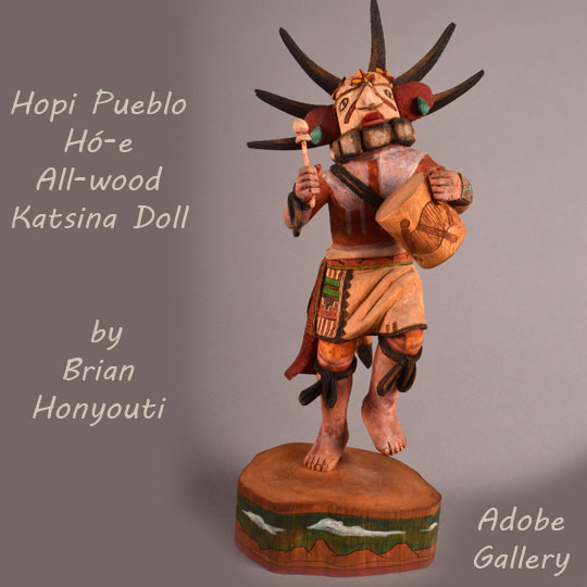 Item # C4383i Hopi Pueblo Hó-e All-wood Katsina Doll