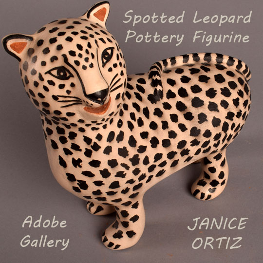Item # C4401.24 JANICE ORTIZ Spotted Leopard Pottery Figurine