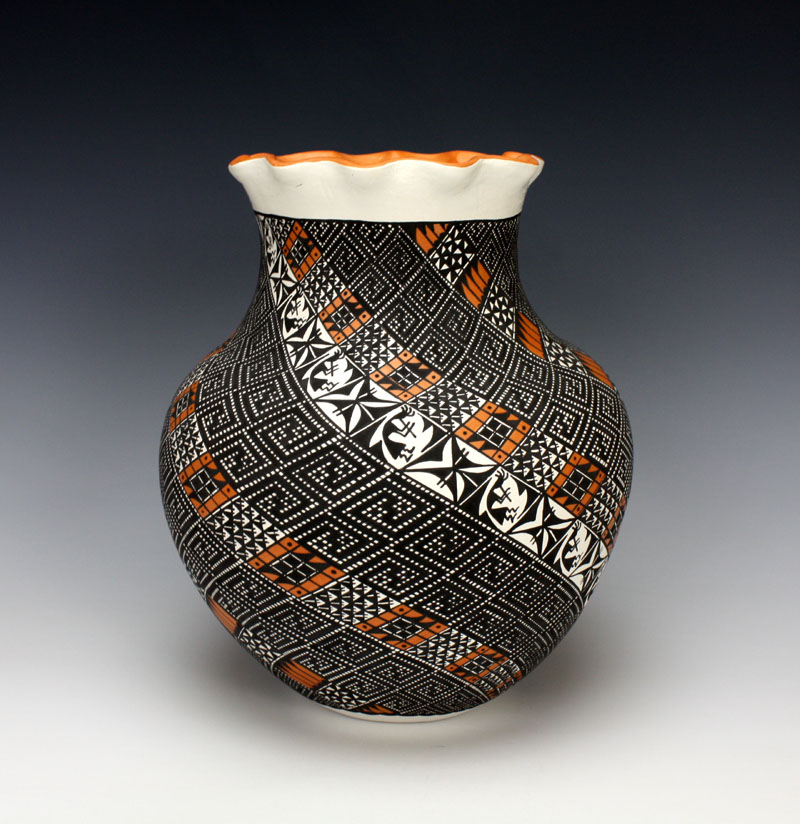 Acoma Pueblo Native American Indian Pottery Kokopelli Jar