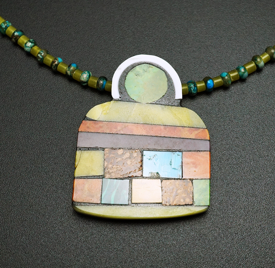 Mosaic angel necklace