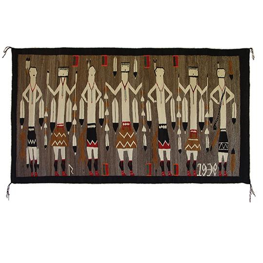 Yei Foxtail Navajo Weaving : Historic : GHT 2168 : 1939