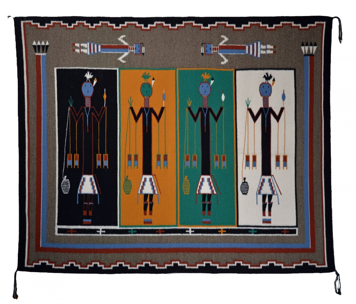 Navajo Sandpainting Weaving : Martha Beall  : 3392 : Circa 1990's