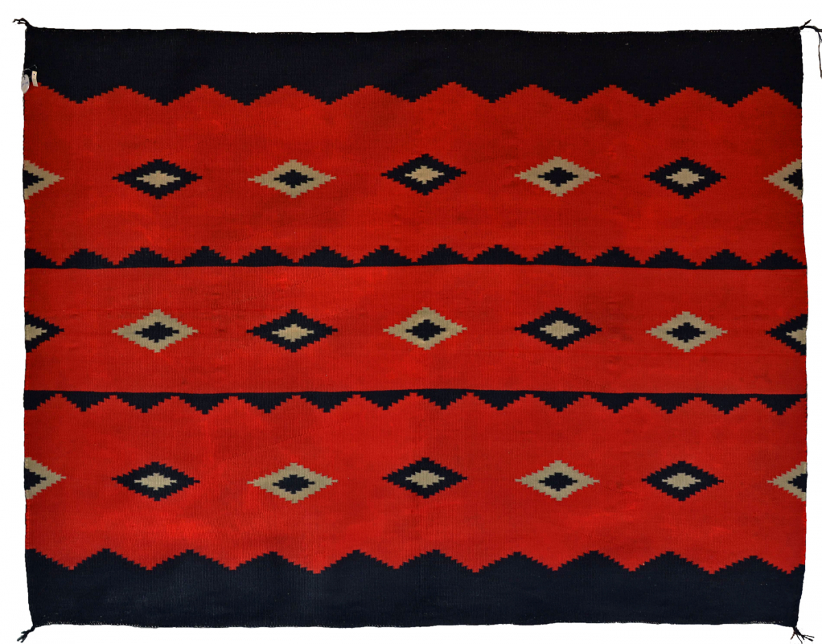 Germantown Woman's Manta Navajo Weaving : Historic : GHT 1988 : Circa 1880's