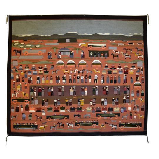 Pictorial - Squaw Dance Navajo Weaving : Juanita Tsosie : B-13 : Circa 1980's
