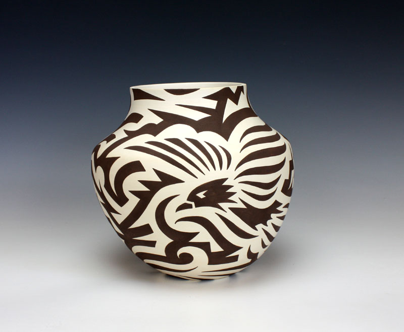 Acoma Pueblo Native American Indian Pottery Eagle Jar #1