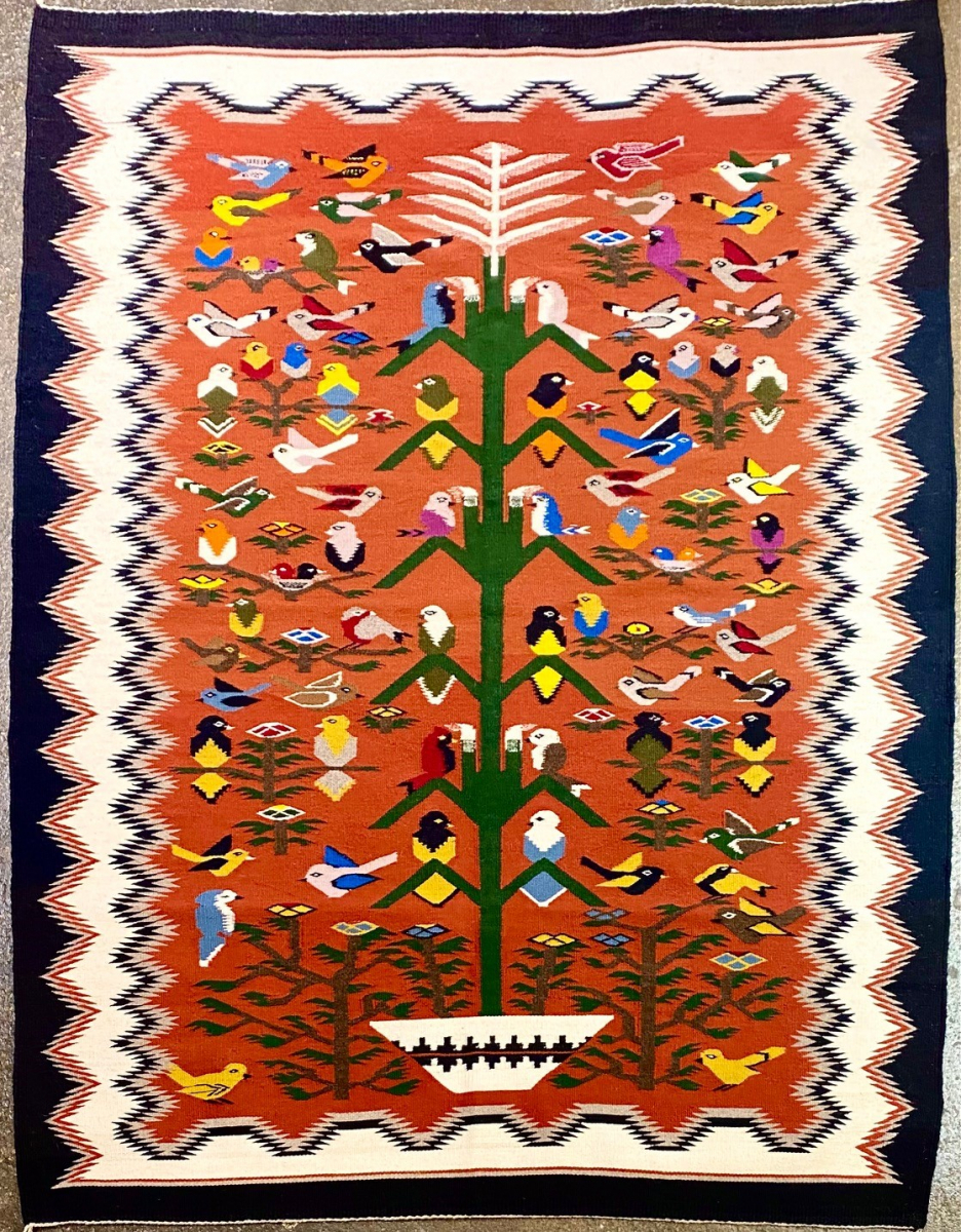 1987 Award Winning Tree of Life--Bird Weaving by Navajo Artist Mary Begay